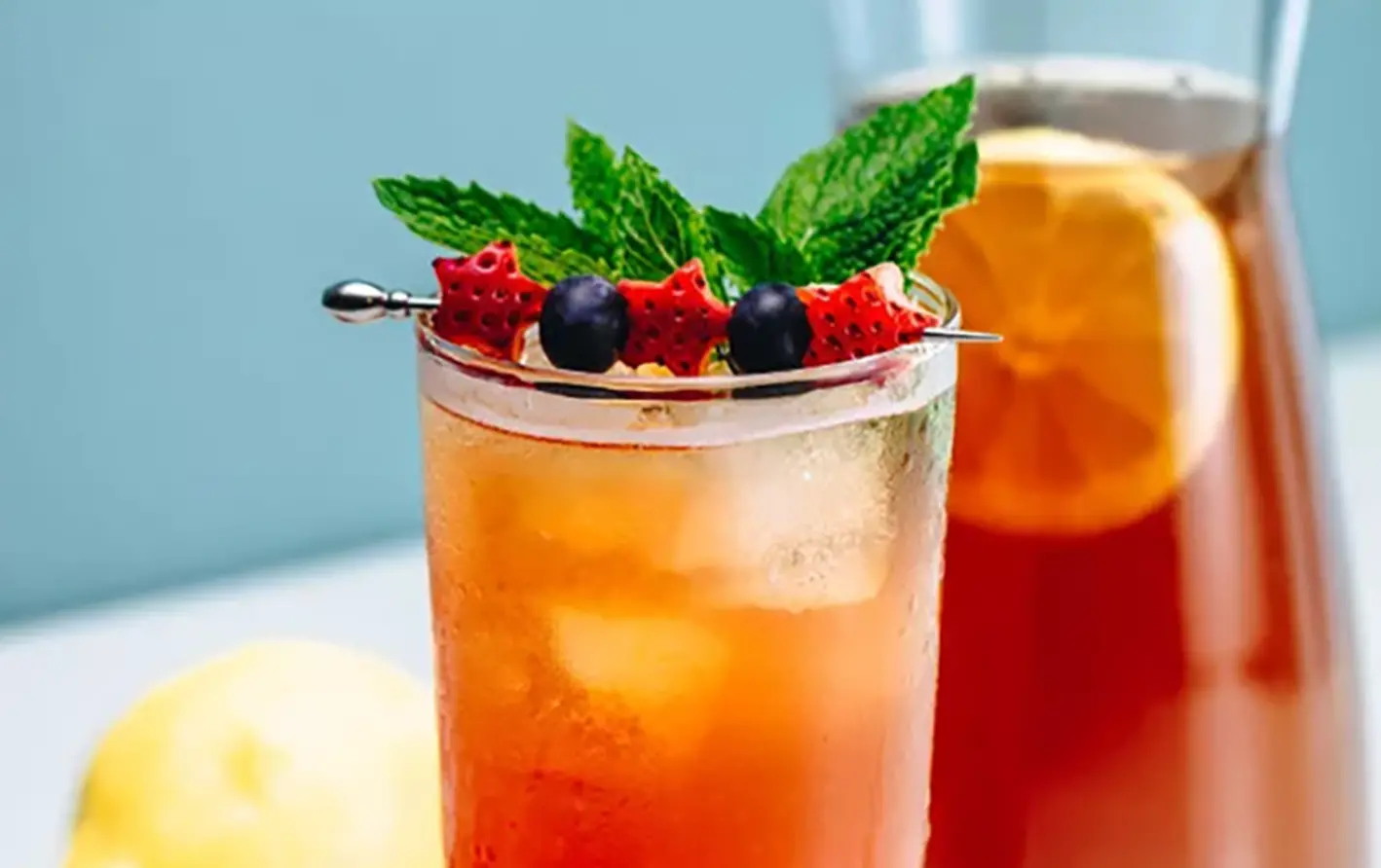 Bourbon Strawberry Iced Tea