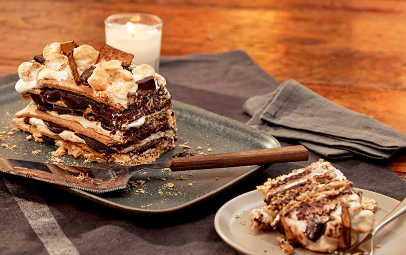Whipped Vodka S’mores Cake